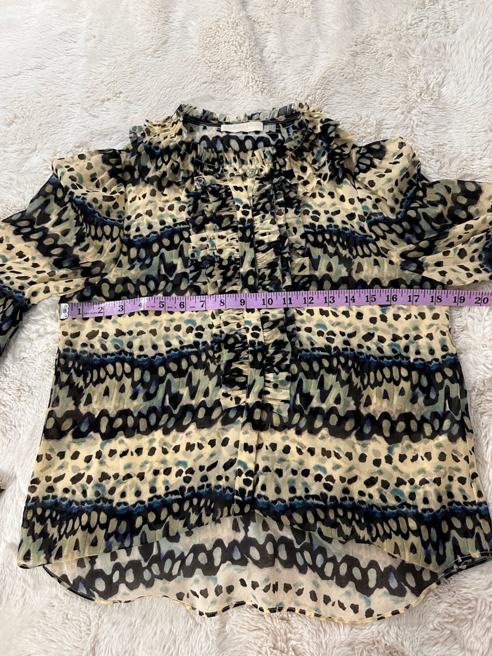 Ulla Johnson Clio Blouse Silk Ruffle Long Sleeve Boho Luxury Sz 4 Capsule - Picture 7 of 9